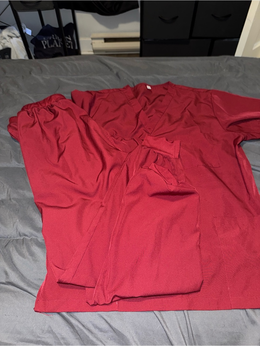 Amazon Women’s Red Short Sleeve Scrub Top and Pants Set